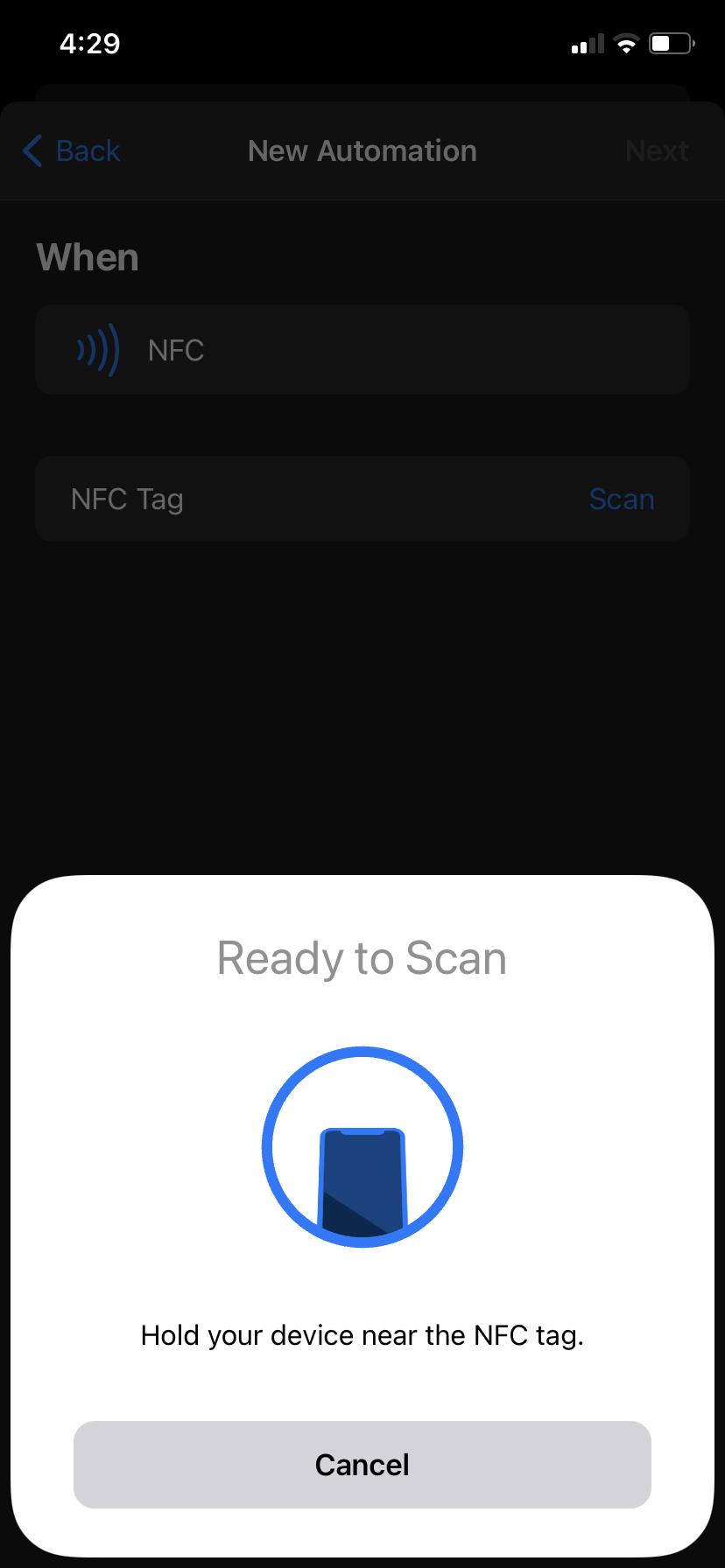 Screenshot of Shortcuts App