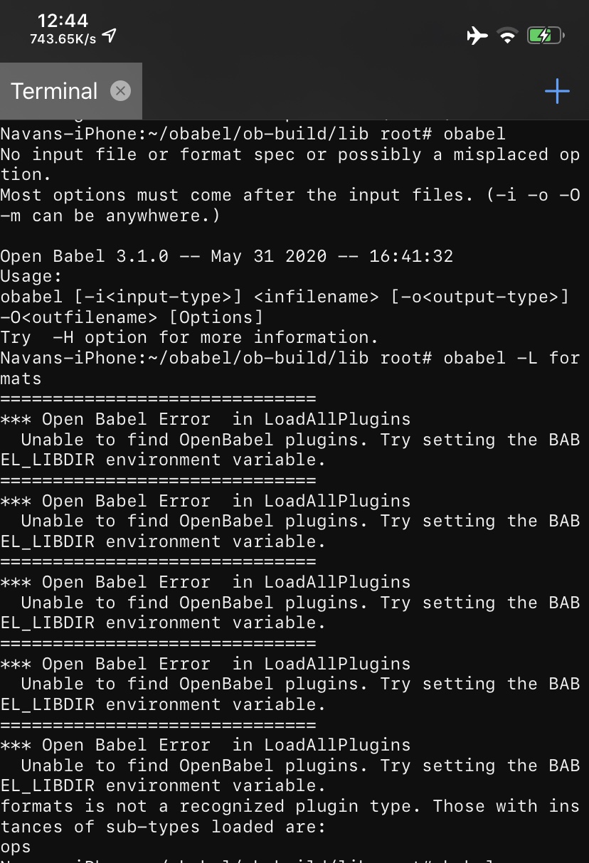 "Open Babel Plugin Error"