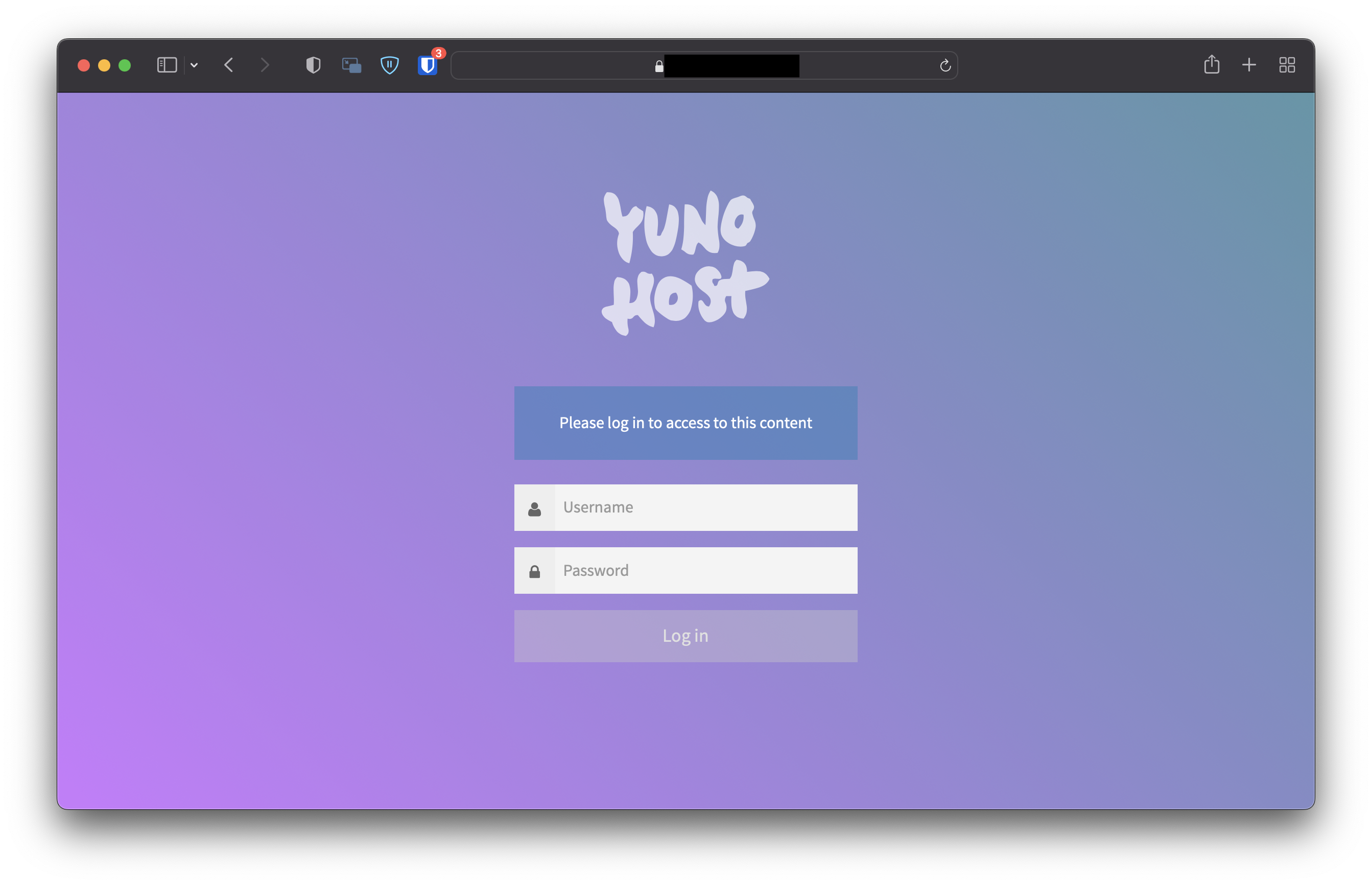 YunoHost SSO Login Screen