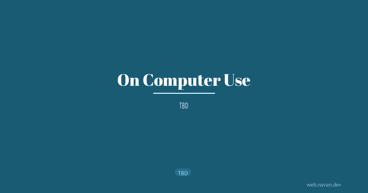 On Computer Use